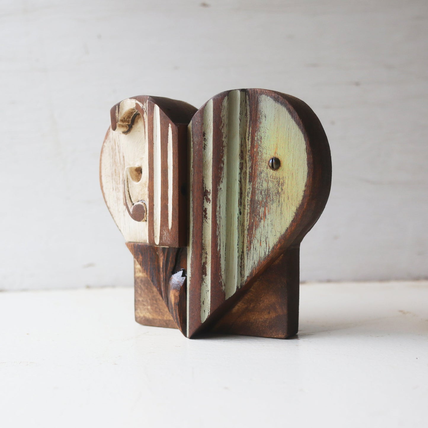 Reclaimed Wooden Heart Emojis - Handmade from Antique Piano Wood