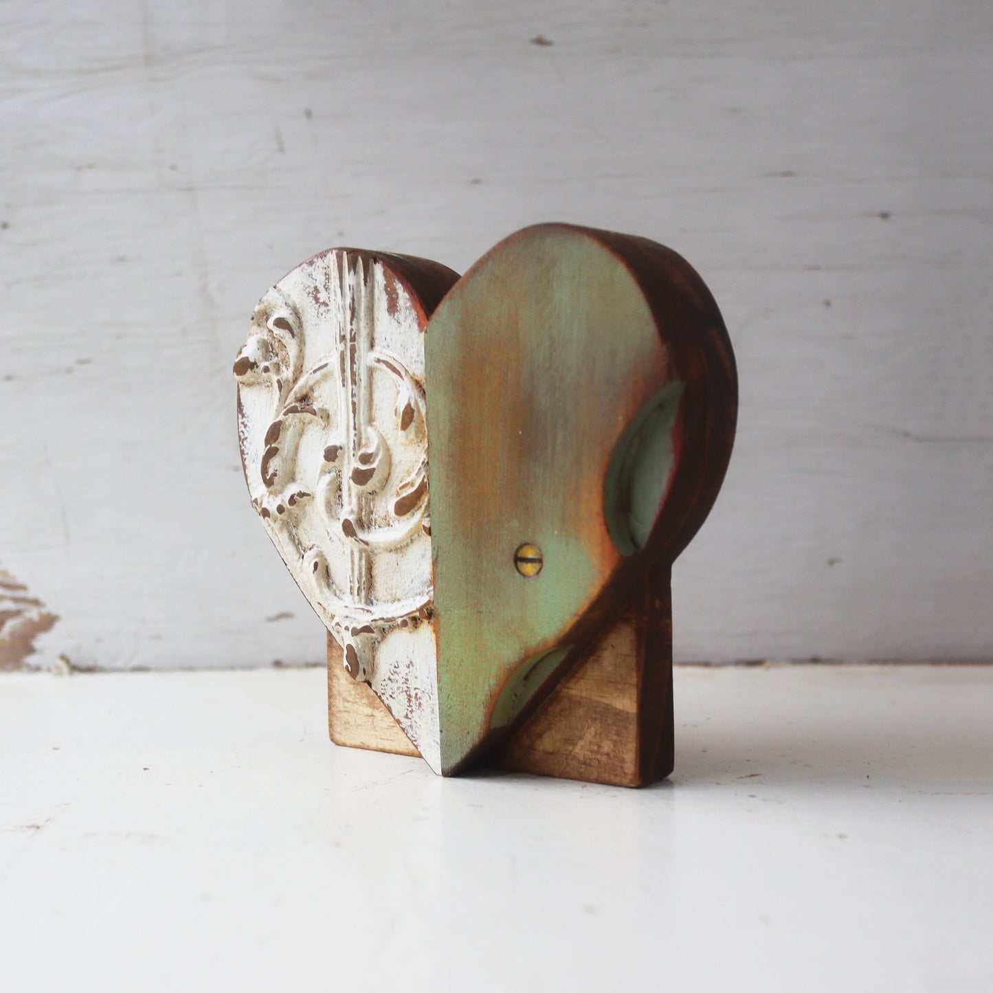 Reclaimed Wooden Heart Emojis - Handmade from Antique Piano Wood