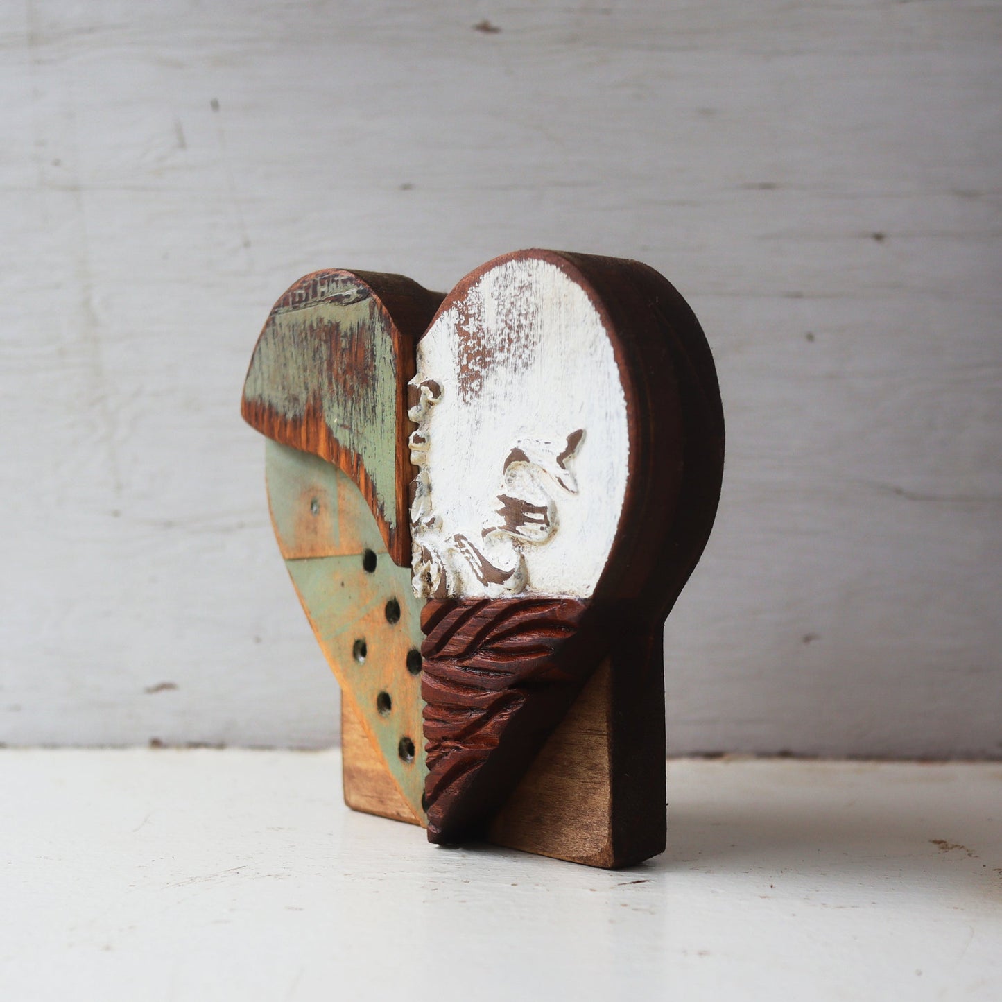 Reclaimed Wooden Heart Emojis - Handmade from Antique Piano Wood