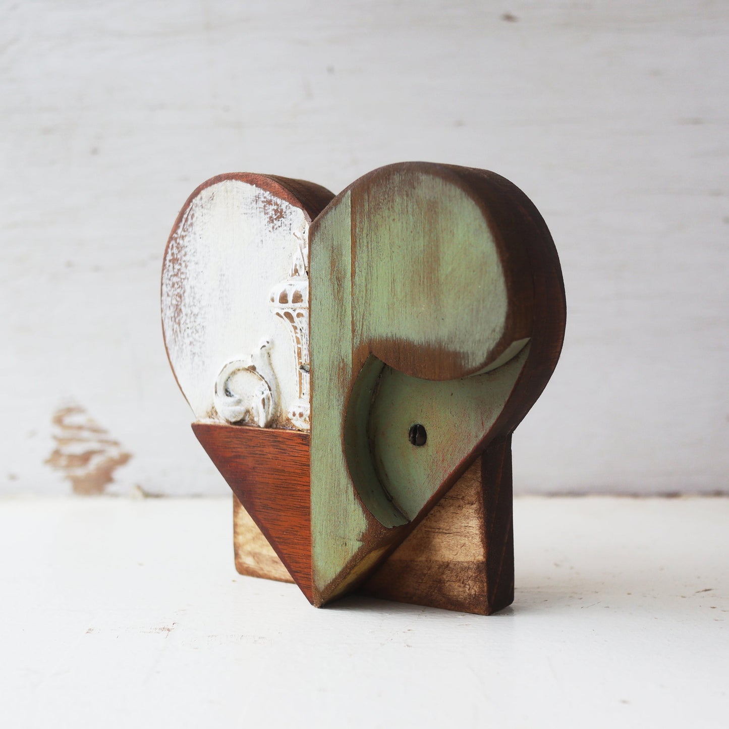 Reclaimed Wooden Heart Emojis - Handmade from Antique Piano Wood
