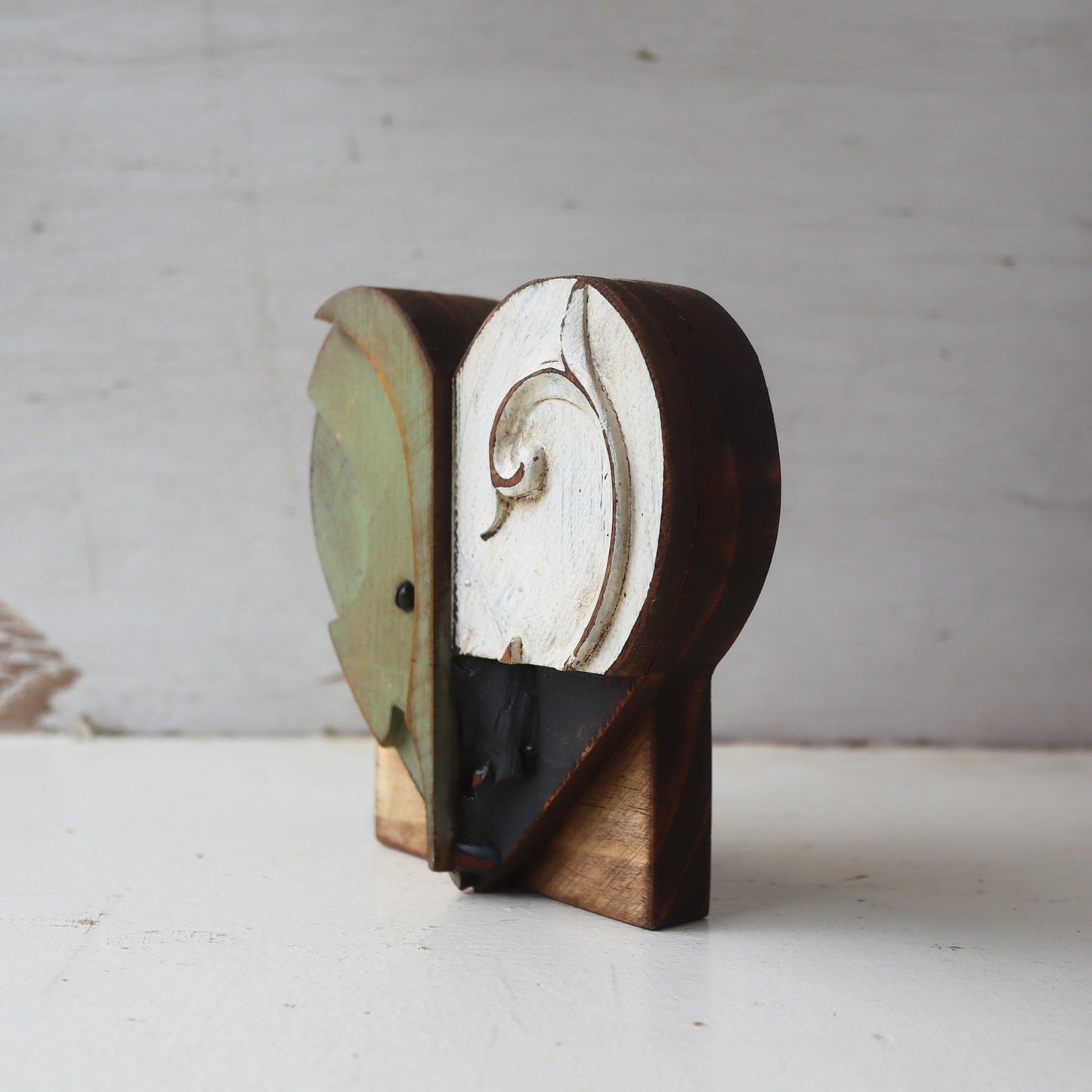 Reclaimed Wooden Heart Emojis - Handmade from Antique Piano Wood