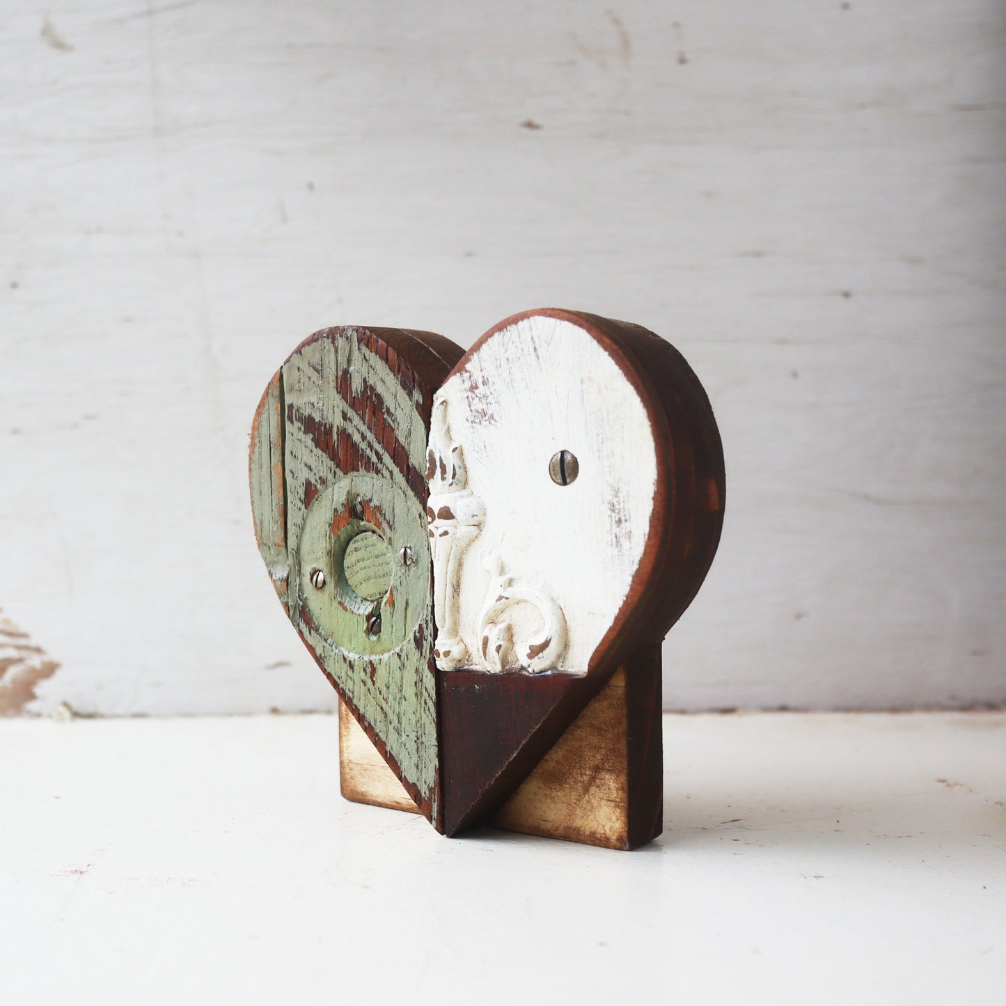 Reclaimed Wooden Heart Emojis - Handmade from Antique Piano Wood