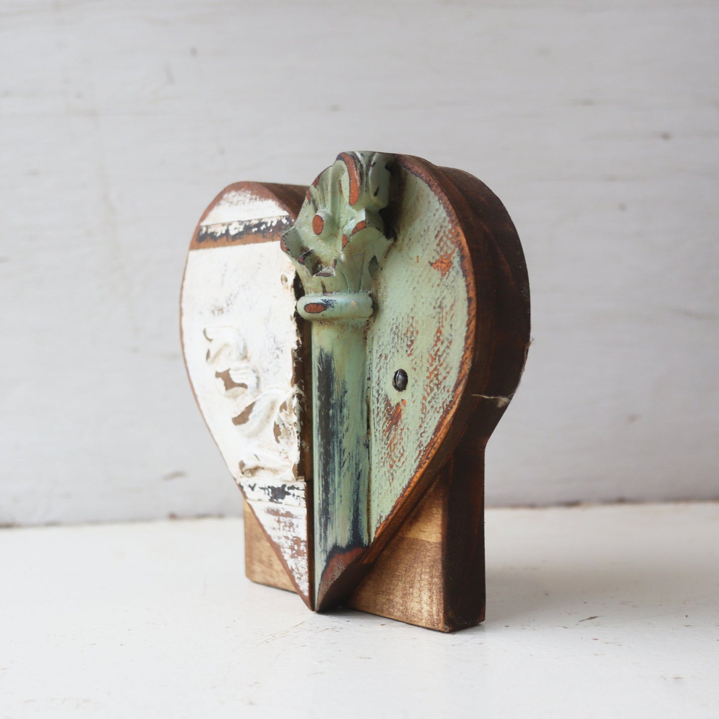 Reclaimed Wooden Heart Emojis - Handmade from Antique Piano Wood