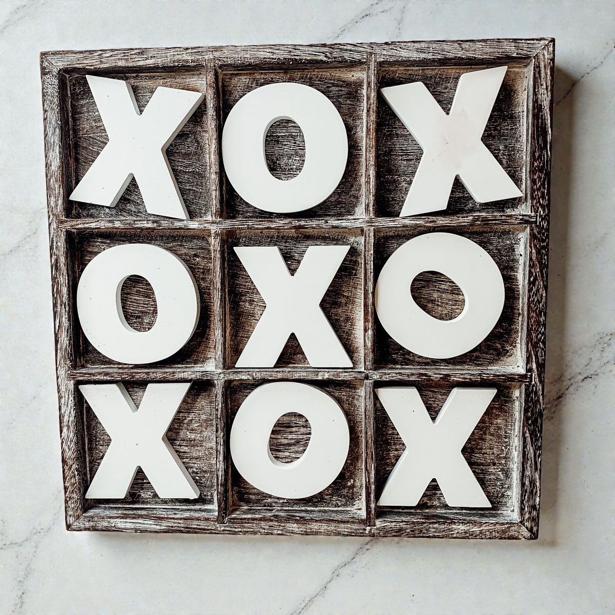 Handmade Wooden Tic Tac Toe Board - 12x12 Rustic Game