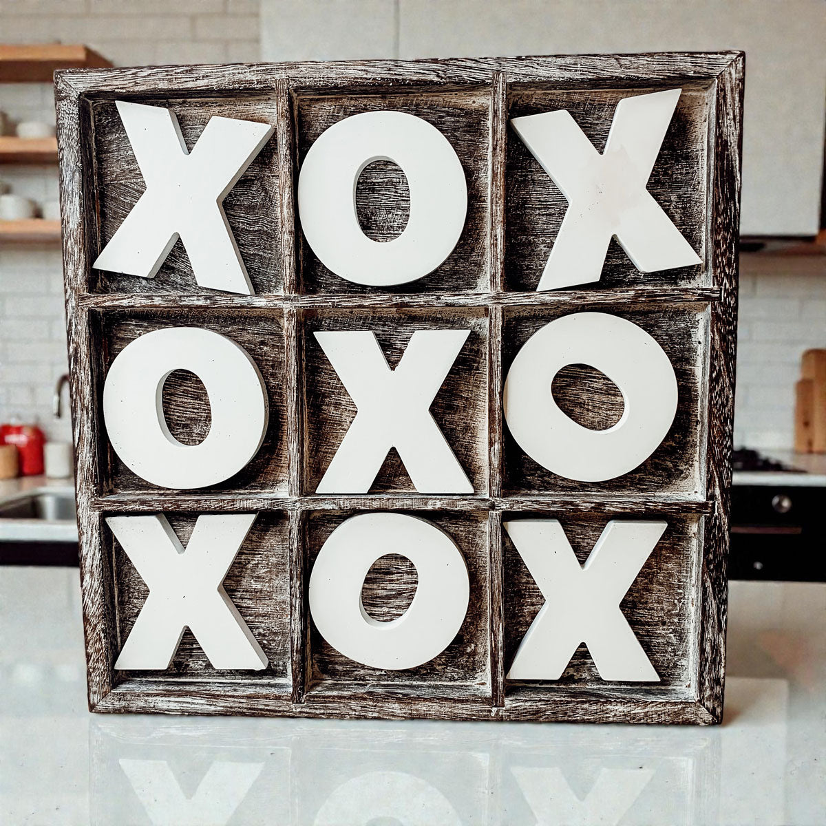 Handmade Wooden Tic Tac Toe Board - 12x12 Rustic Game