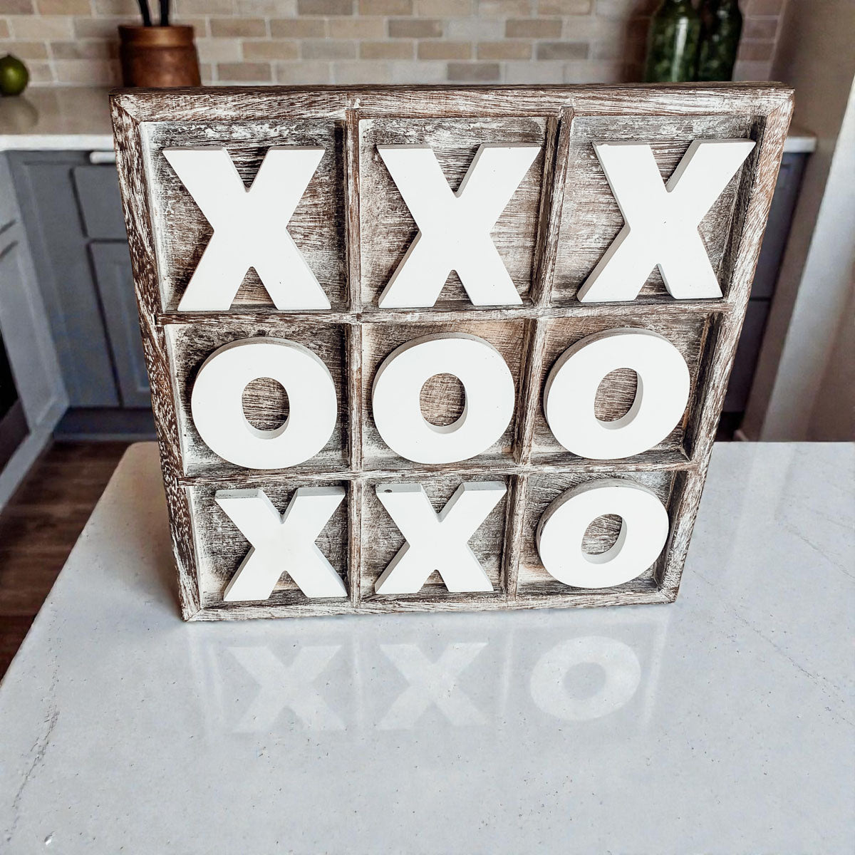 Handmade Wooden Tic Tac Toe Board - 12x12 Rustic Game