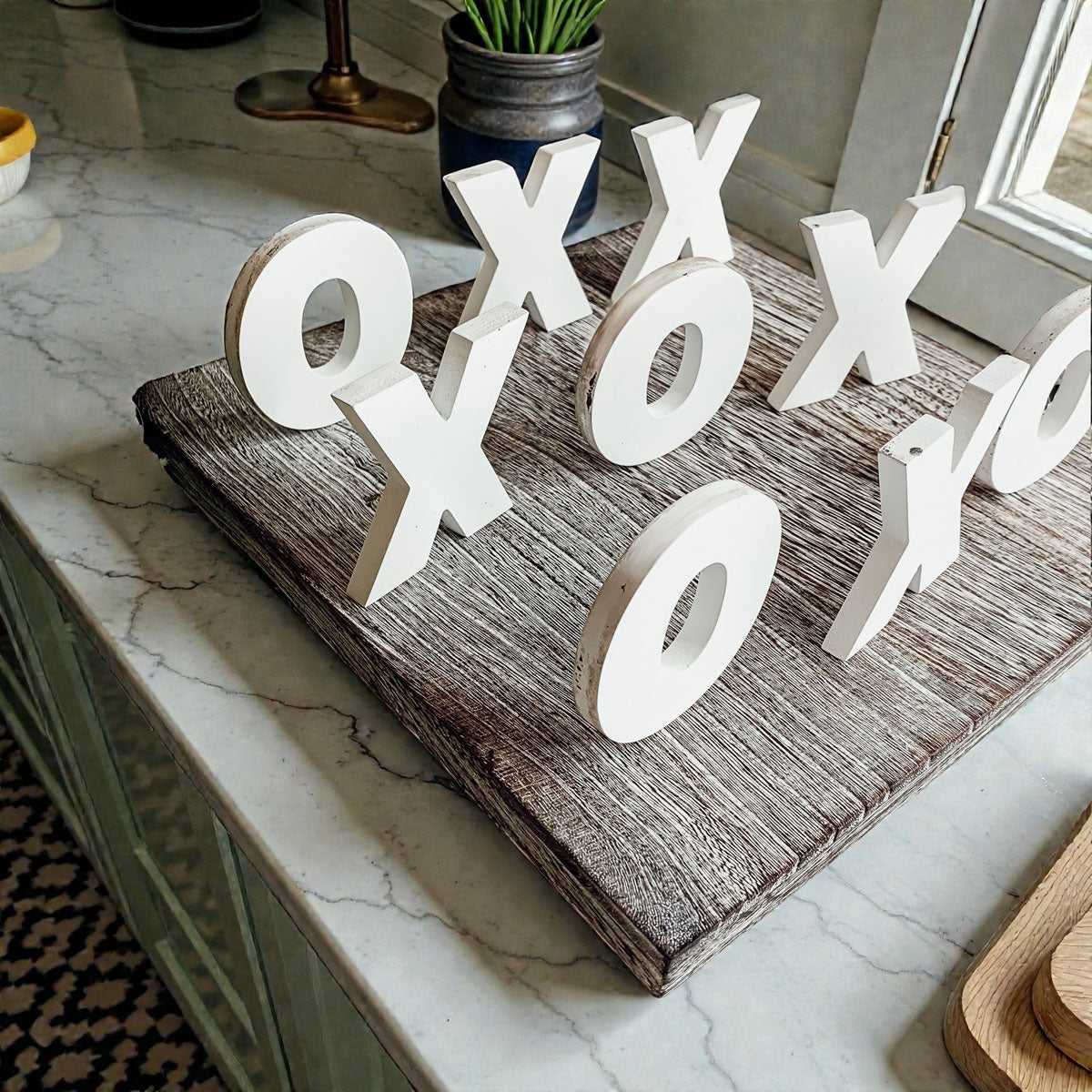 Handmade Wooden Tic Tac Toe Board - 12x12 Rustic Game