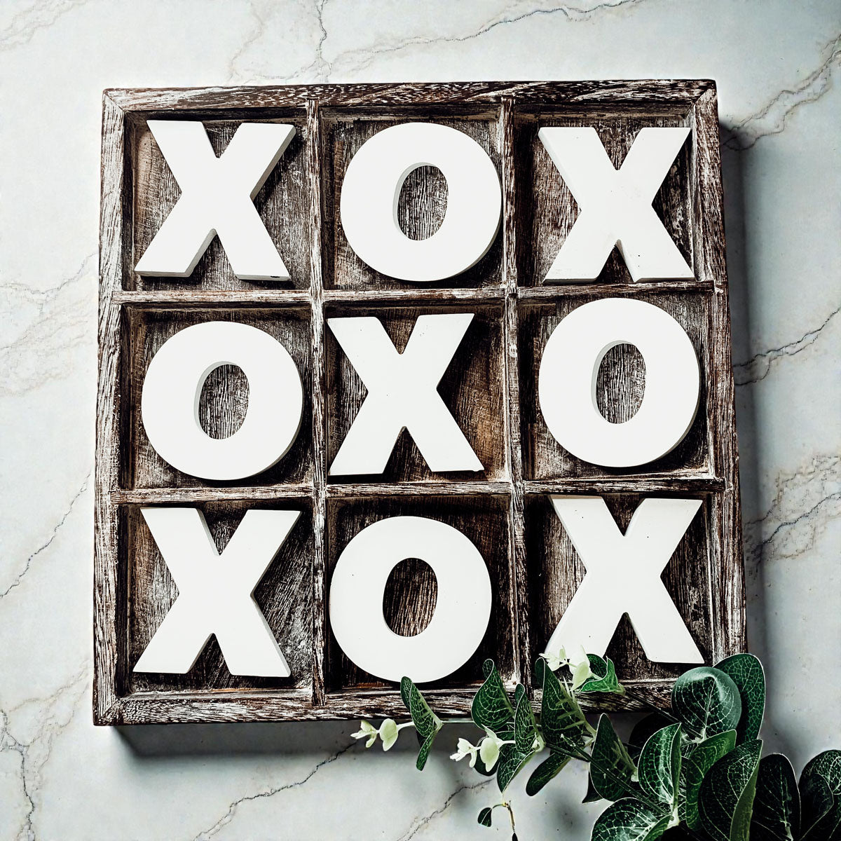 Handmade Wooden Tic Tac Toe Board - 12x12 Rustic Game