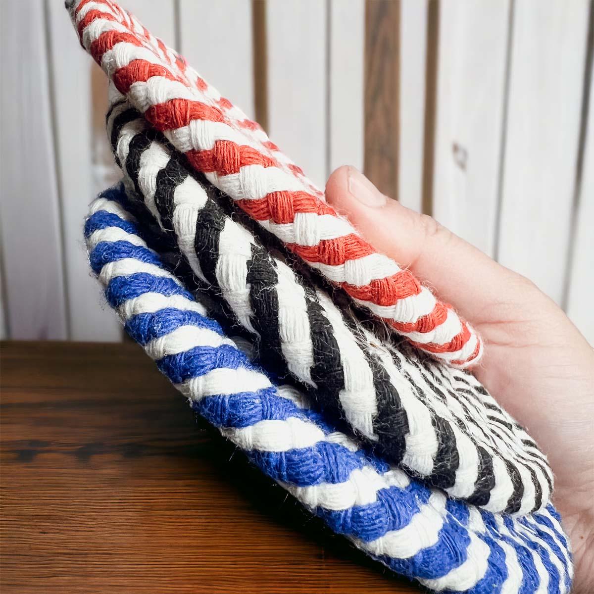 Blue Braided Rope Coasters - Set of 4
