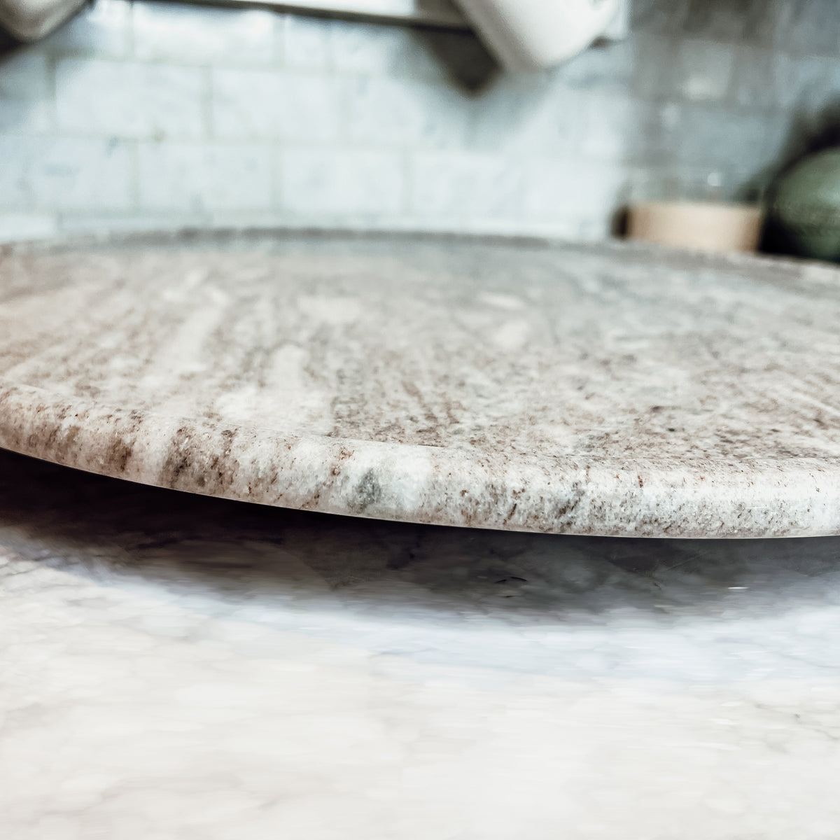 Marble Lazy Susan Rotating Board - 18" White Marble