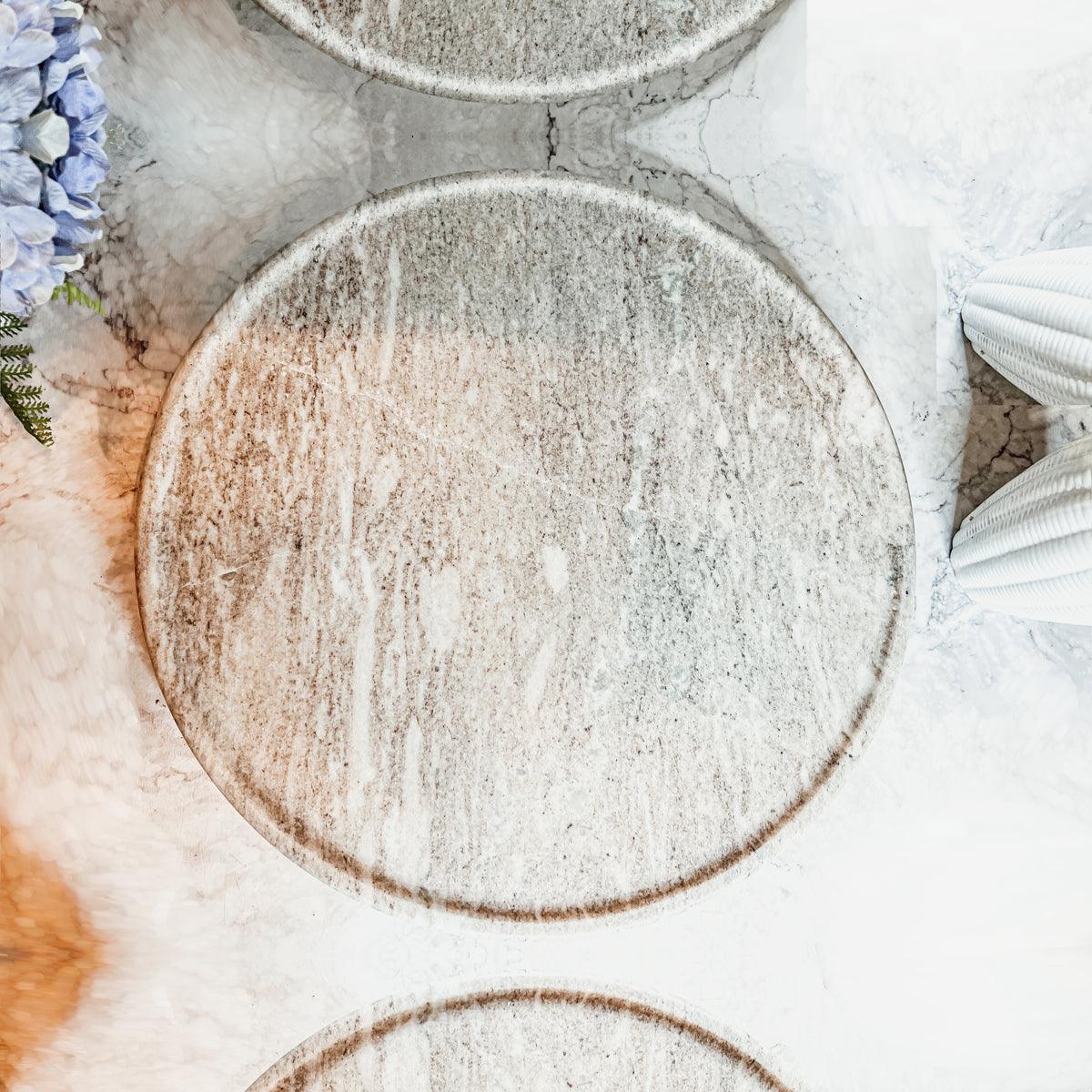 Marble Lazy Susan Rotating Board - 18" White Marble
