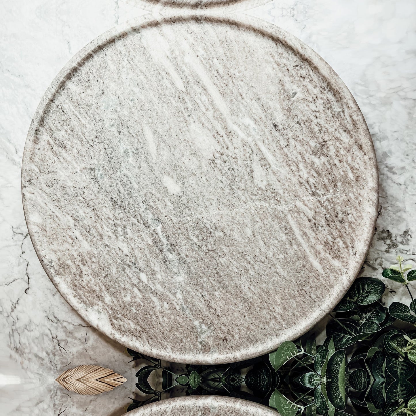 Marble Lazy Susan Rotating Board - 18" White Marble