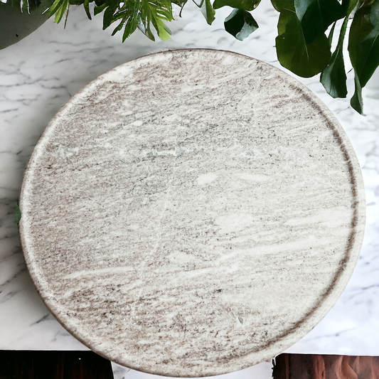Marble Lazy Susan Rotating Board - 18" White Marble