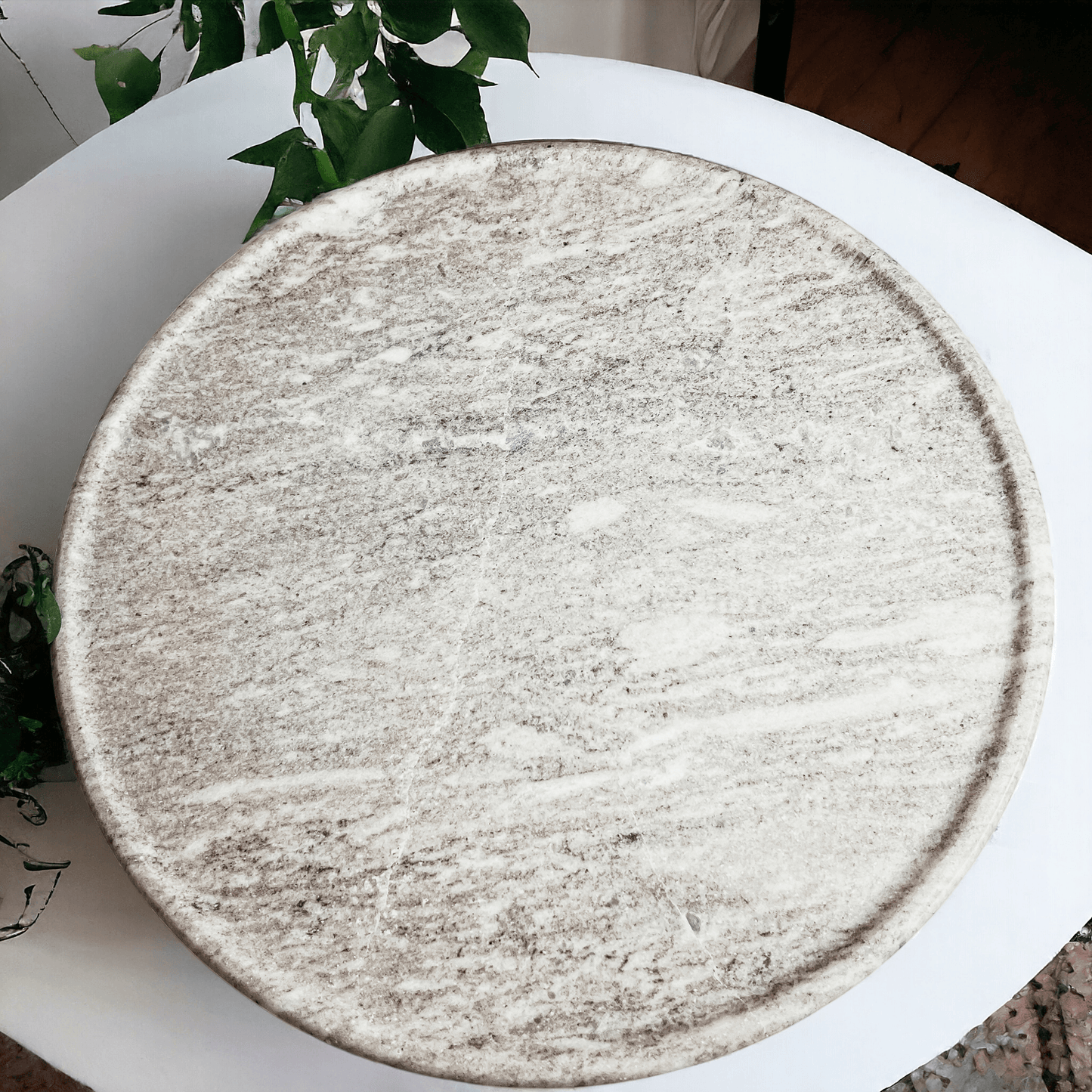 Marble Lazy Susan Rotating Board - 18" White Marble