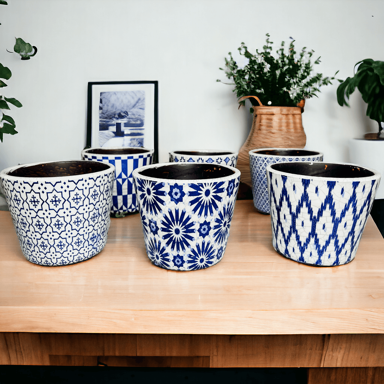 Terracotta Pot 5.5" - Rustic Patterned Handmade