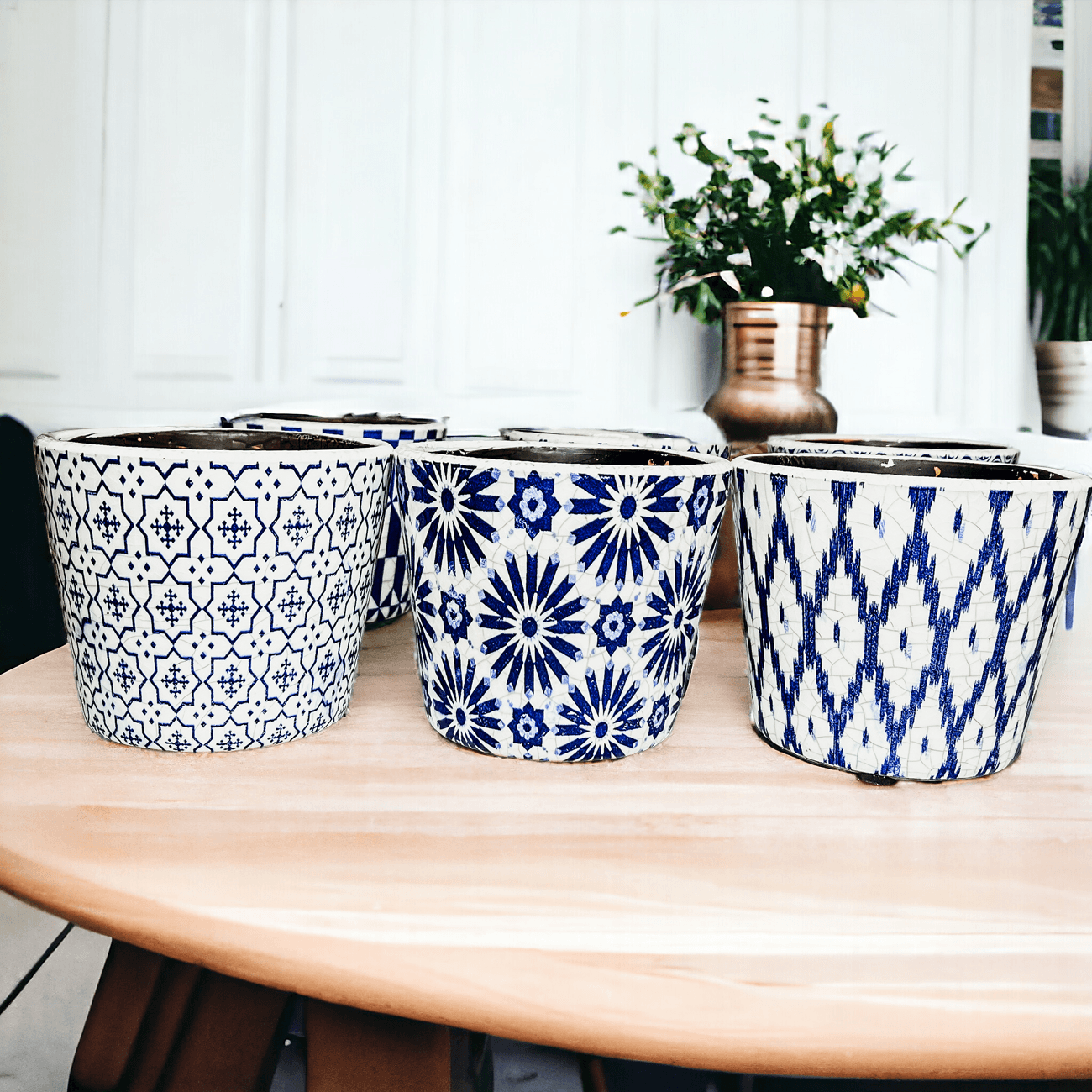 Terracotta Pot 5.5" - Rustic Patterned Handmade