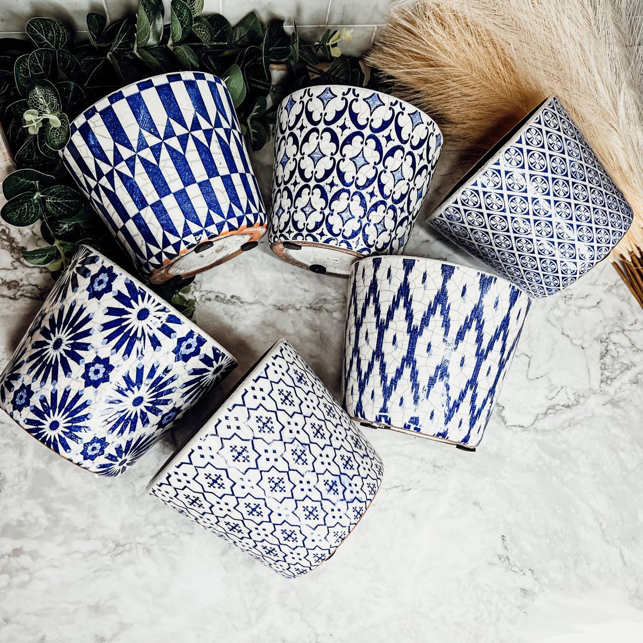 Terracotta Pot 5.5" - Rustic Patterned Handmade
