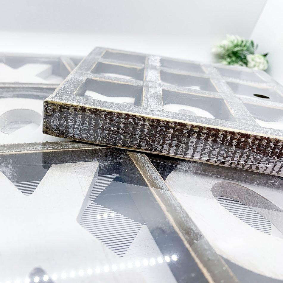 Gingham XOXO Tic Tac Toe Game - Wooden 12x12 or 6x6