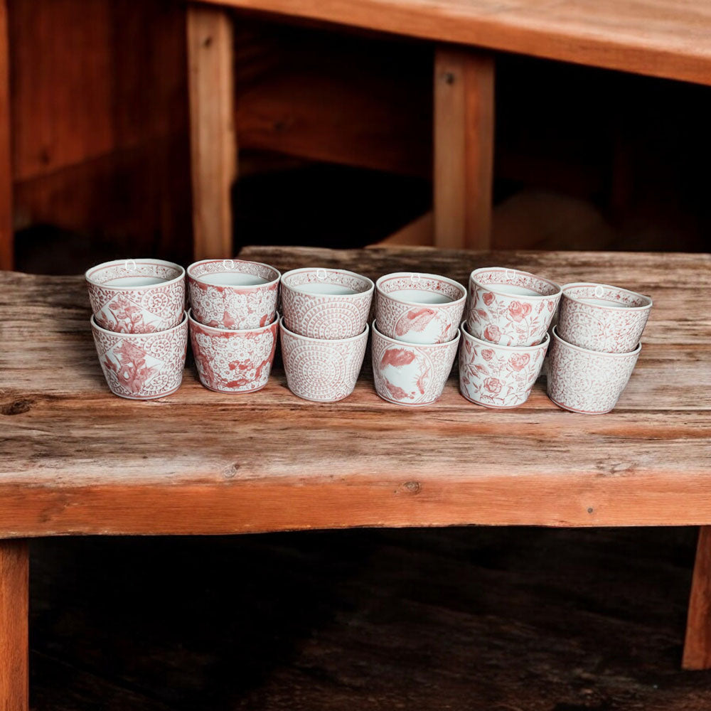 Mini Pink Hand-Painted Porcelain Cachepot
