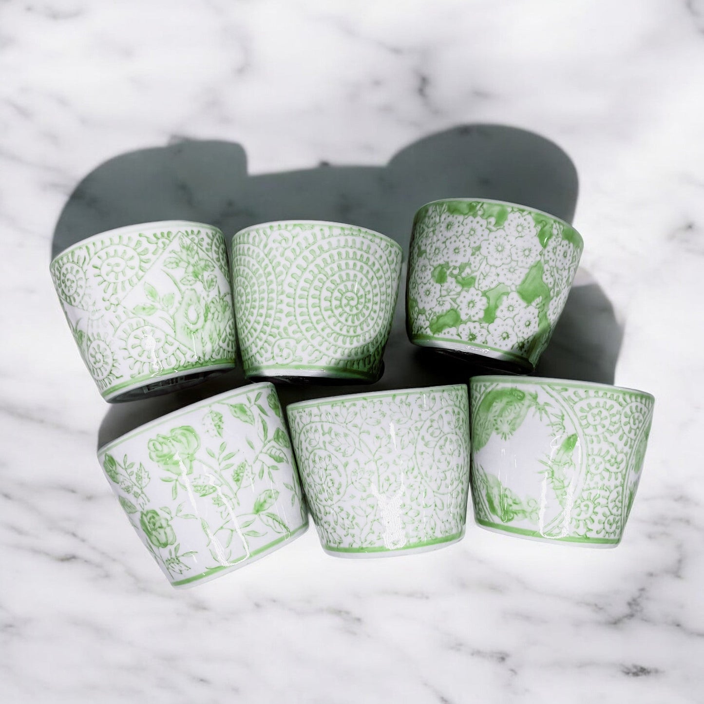 Mini Green Hand-Painted Porcelain Cachepot