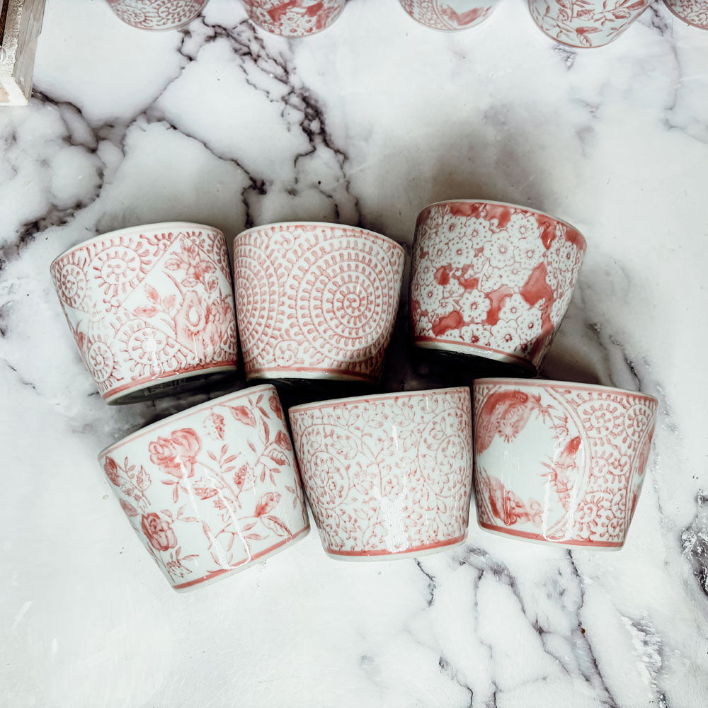 Mini Pink Hand-Painted Porcelain Cachepot