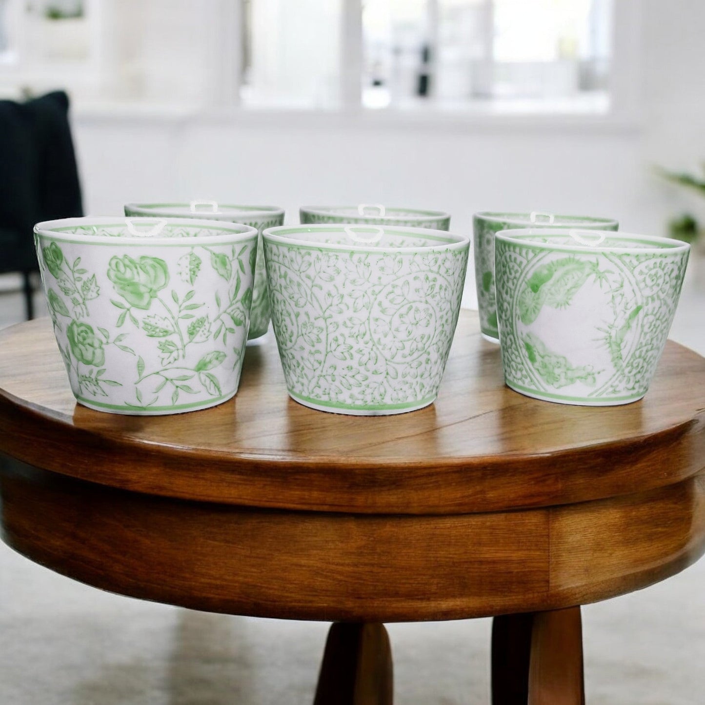 Mini Green Hand-Painted Porcelain Cachepot