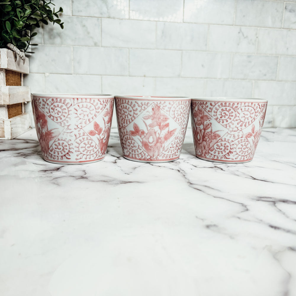 Mini Pink Hand-Painted Porcelain Cachepot