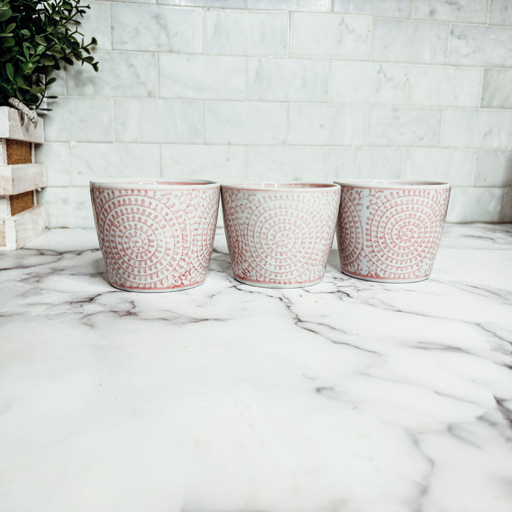 Mini Pink Hand-Painted Porcelain Cachepot