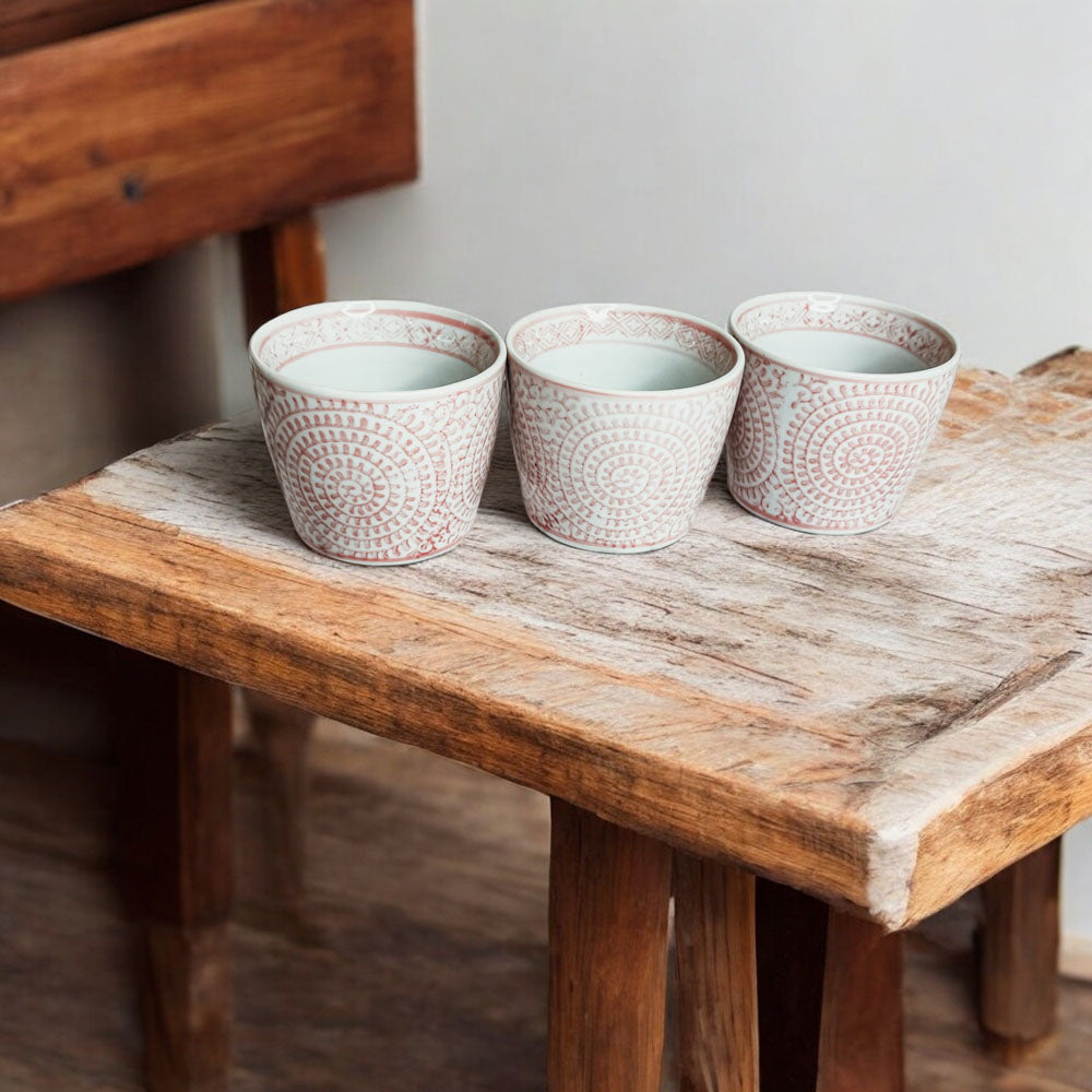 Mini Pink Hand-Painted Porcelain Cachepot