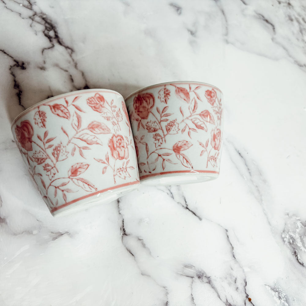 Mini Pink Hand-Painted Porcelain Cachepot