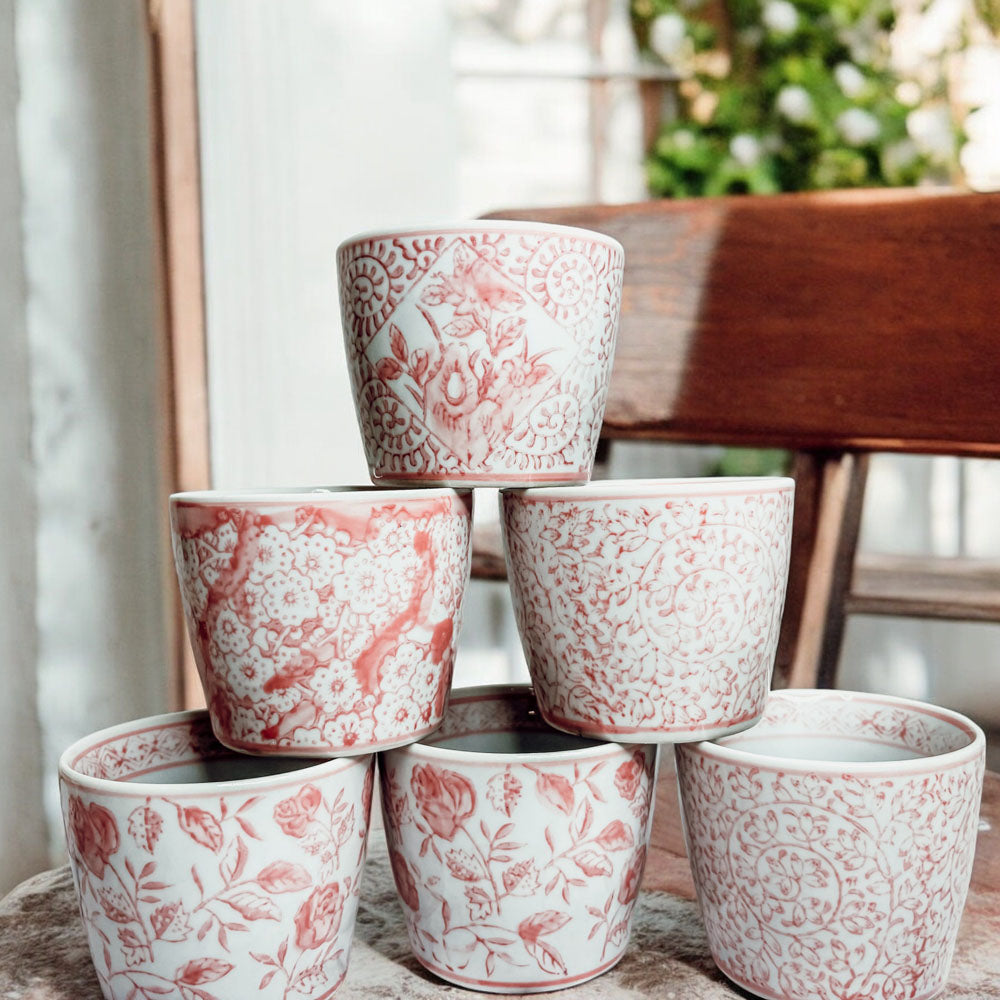 Mini Pink Hand-Painted Porcelain Cachepot