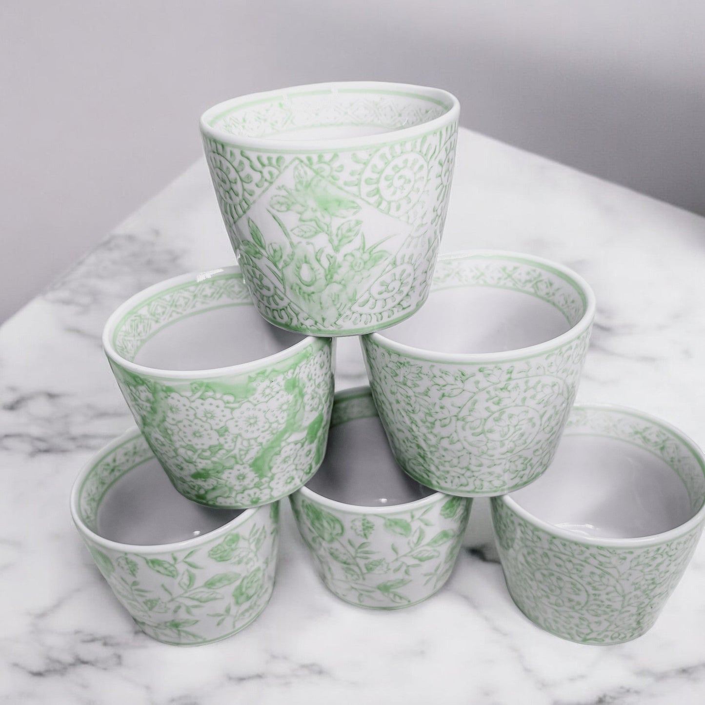 Mini Green Hand-Painted Porcelain Cachepot