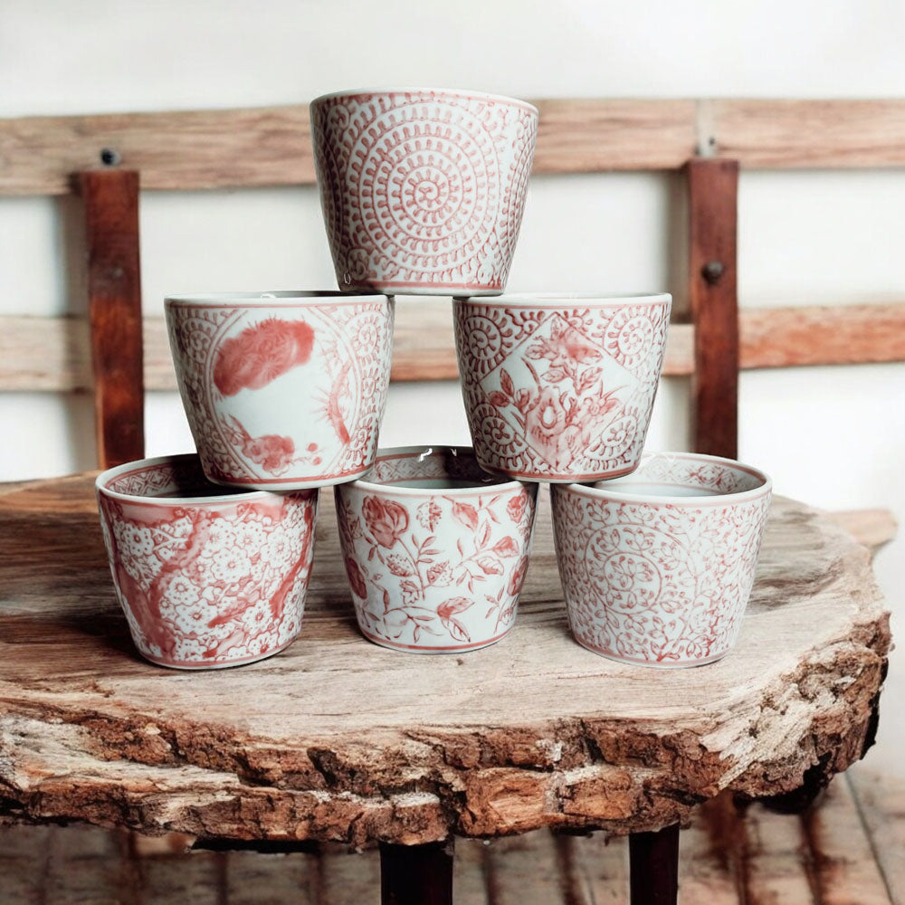 Mini Pink Hand-Painted Porcelain Cachepot
