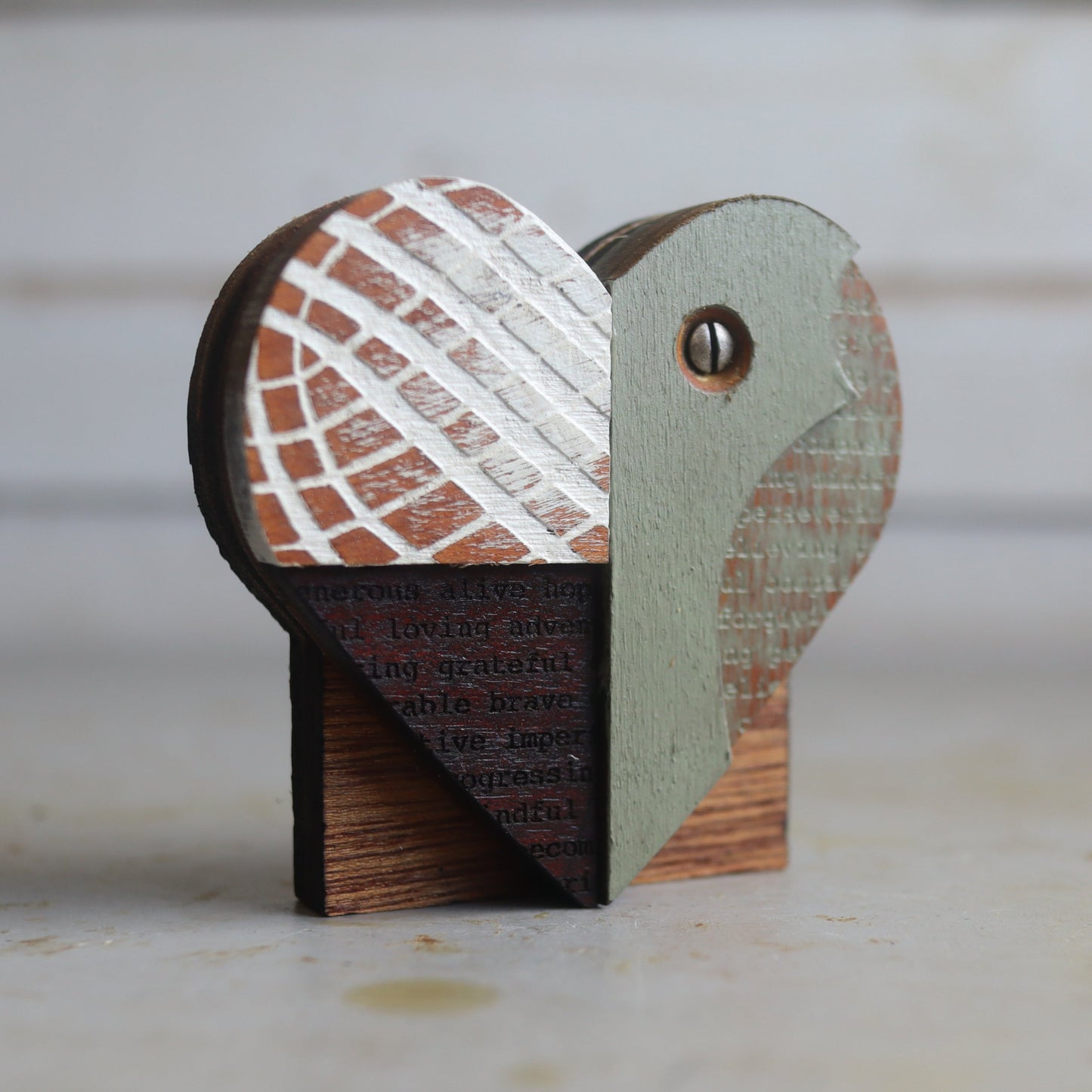 Reclaimed Wooden Heart Emojis - Handmade from Antique Piano Wood