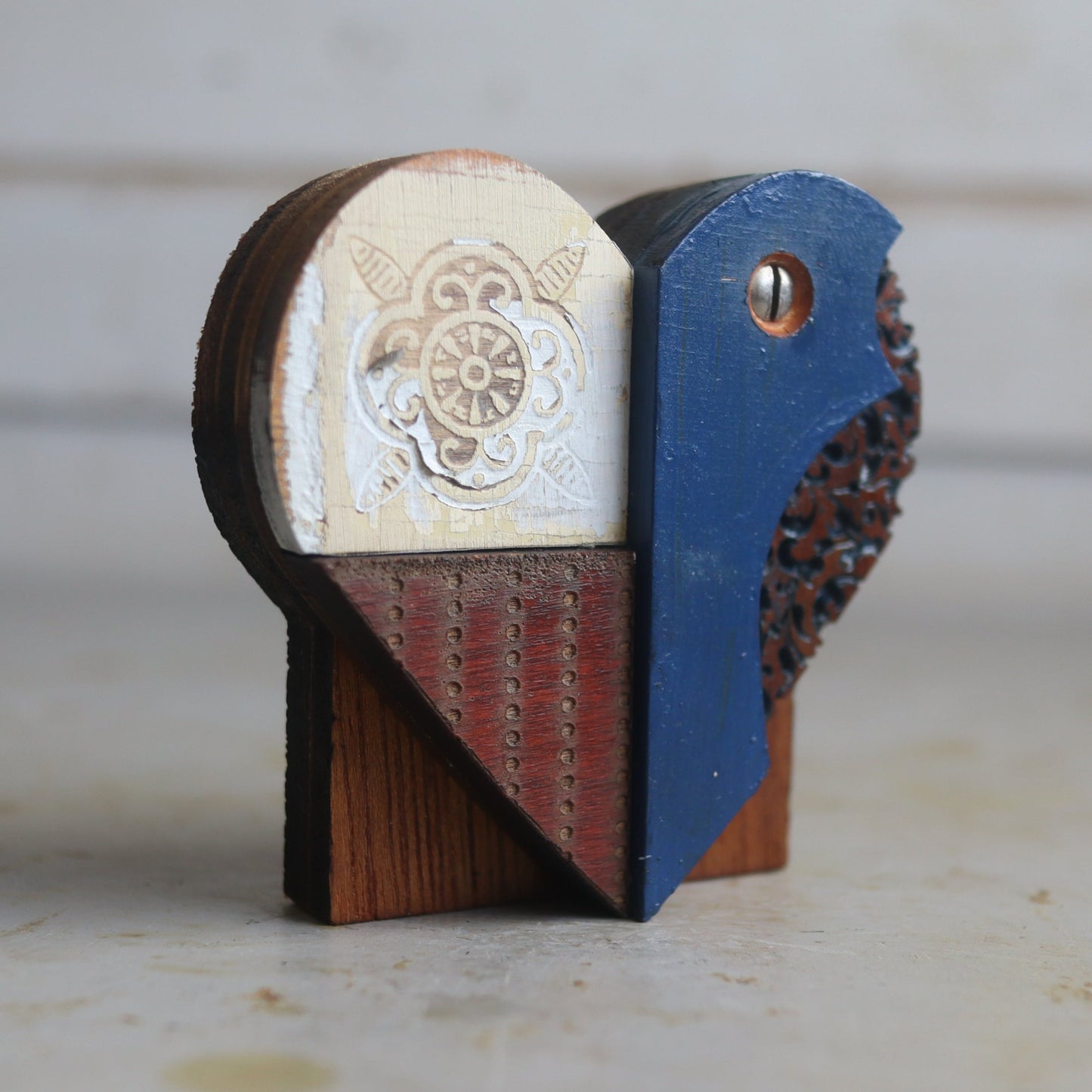 Reclaimed Wooden Heart Emojis - Handmade from Antique Piano Wood
