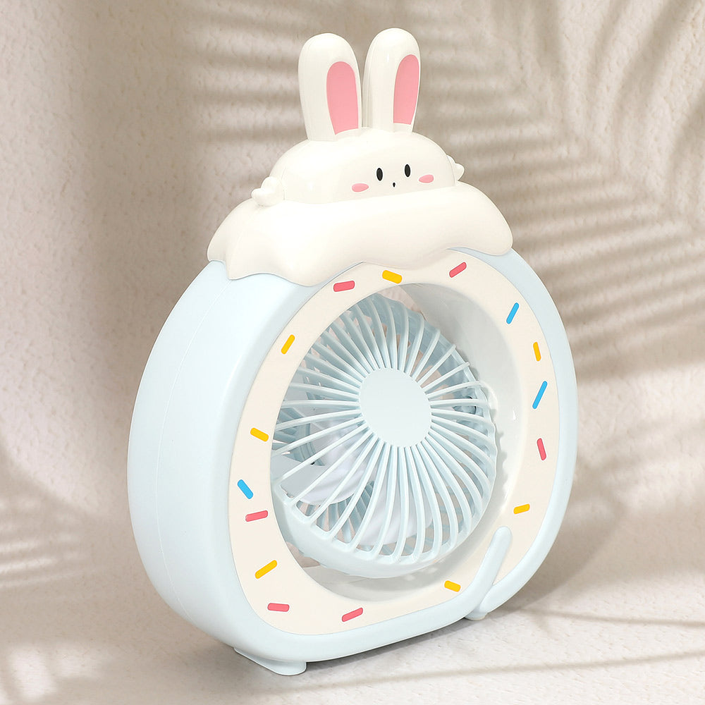 Bunny Desk Fan - USB Rechargeable Mini Fan with 3 Speeds