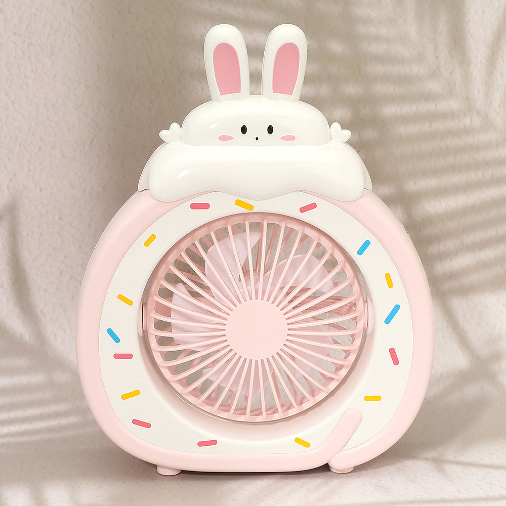 Bunny Desk Fan - USB Rechargeable Mini Fan with 3 Speeds