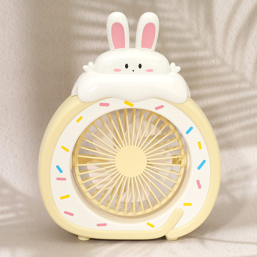 Bunny Desk Fan - USB Rechargeable Mini Fan with 3 Speeds