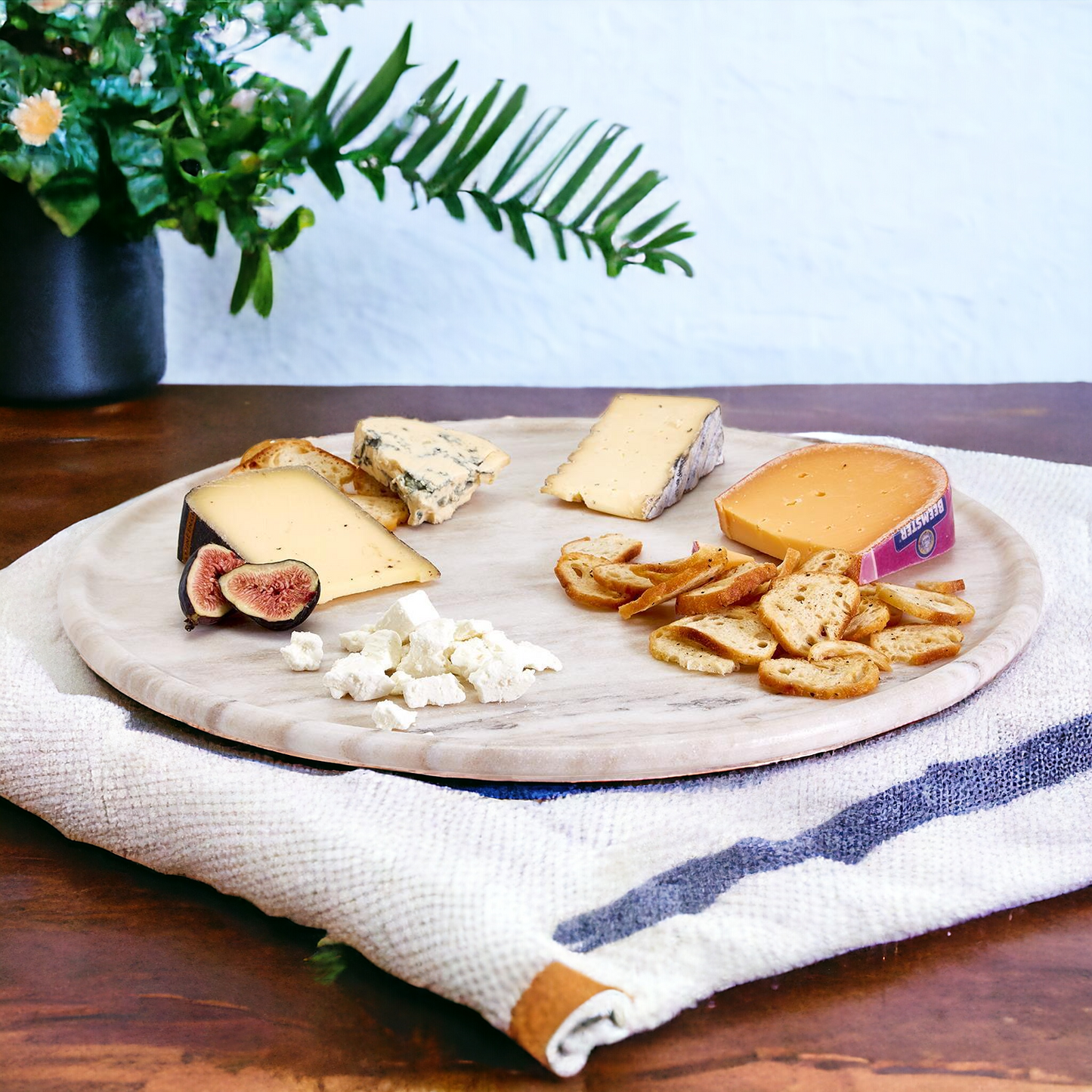 Marble Lazy Susan Rotating Board - 18" White Marble