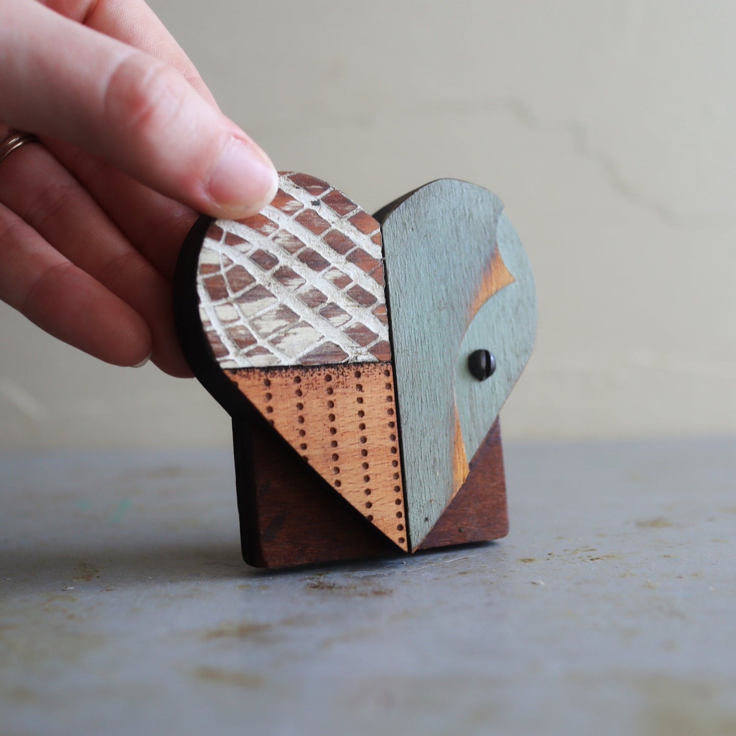 Reclaimed Wooden Heart Emojis - Handmade from Antique Piano Wood