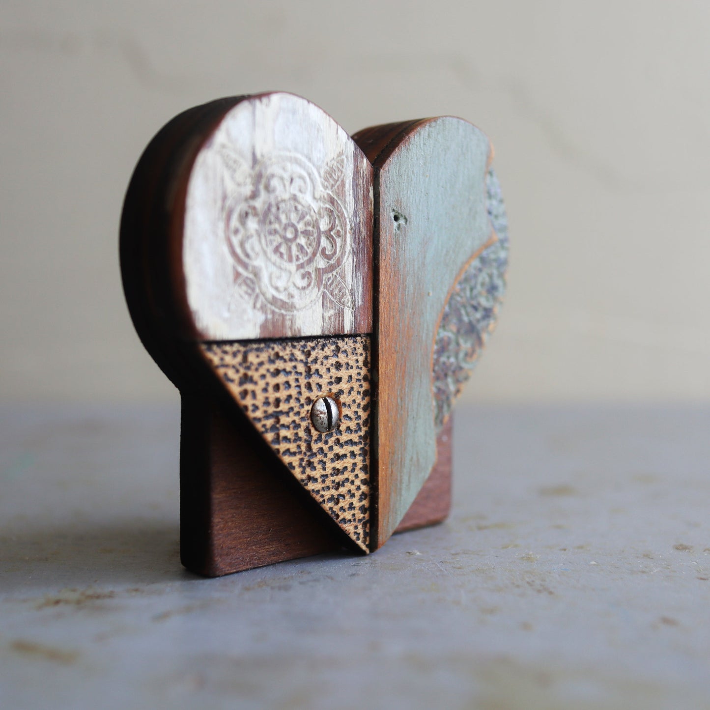 Reclaimed Wooden Heart Emojis - Handmade from Antique Piano Wood