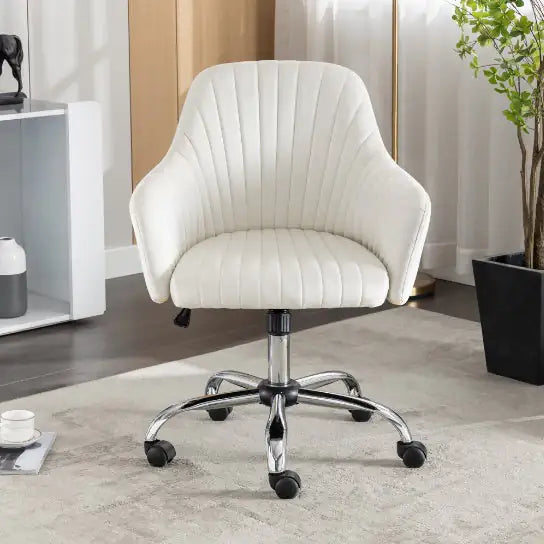 Velvet Office Chair - Modern Adjustable Swivel Chair with Casters