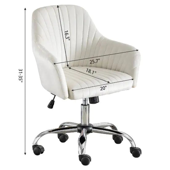 Velvet Office Chair - Modern Adjustable Swivel Chair with Casters