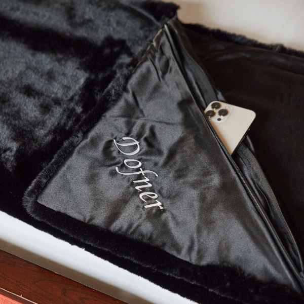 Indoor Faux Fur Blanket with Waterproof Satin Backing