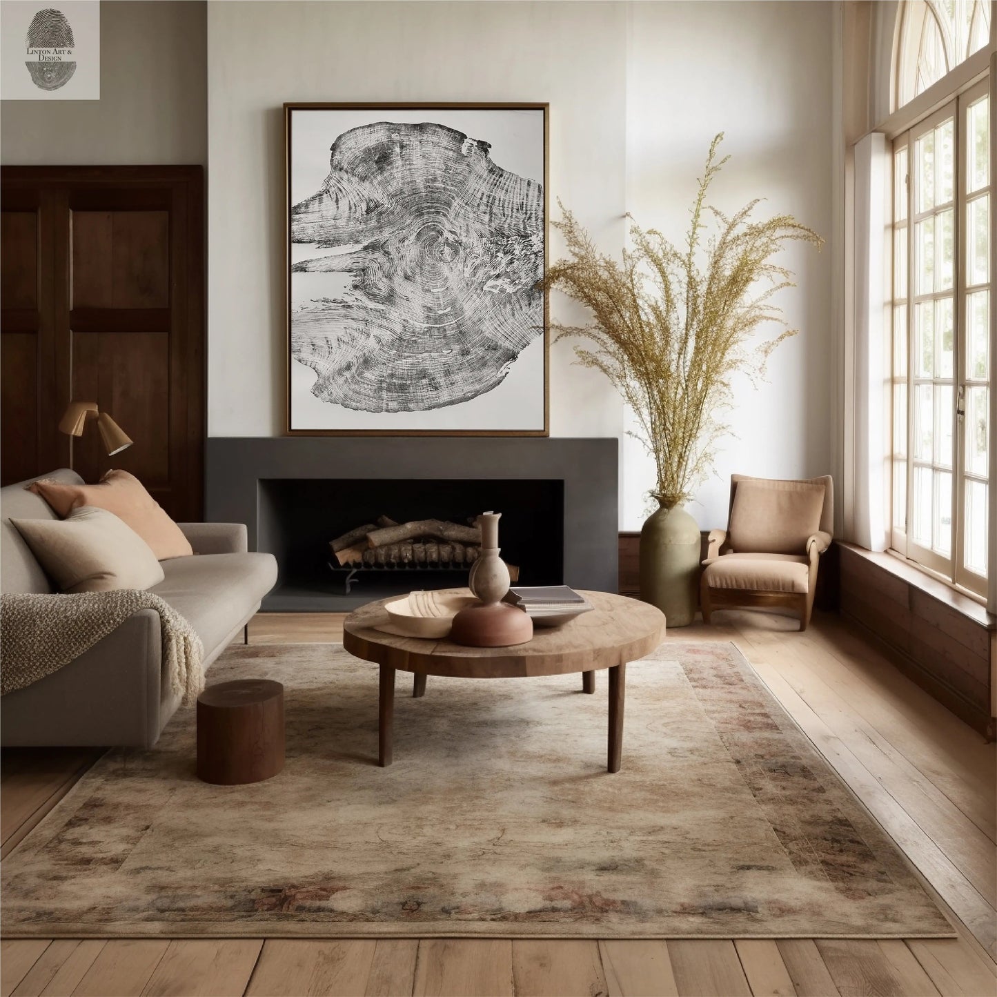 Giant Redwood Tree Ring Print - California Coast - 52x72