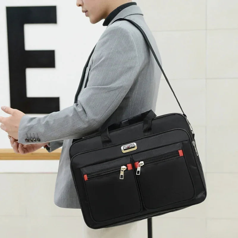 Business Briefcase Laptop Bag - 15.6 Inch Nylon Shoulder Bag