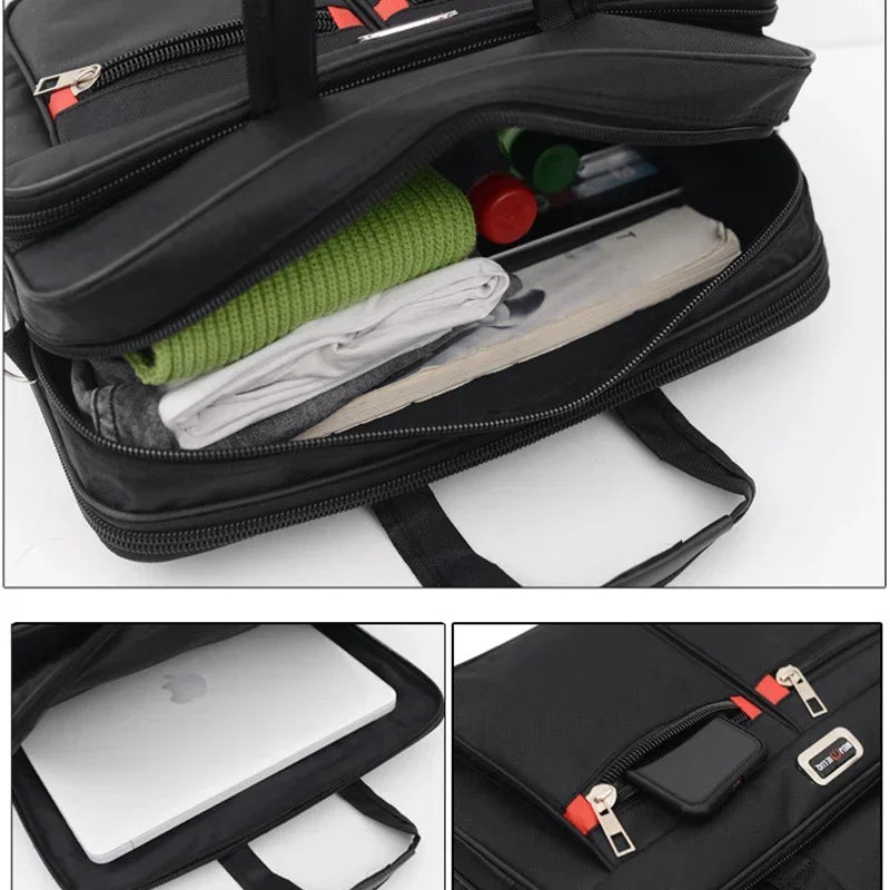 Business Briefcase Laptop Bag - 15.6 Inch Nylon Shoulder Bag