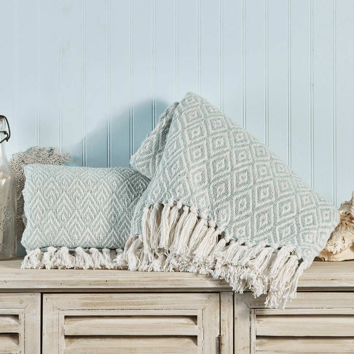Mallorca Tassel Throw Blanket - 100% Cotton 50x60