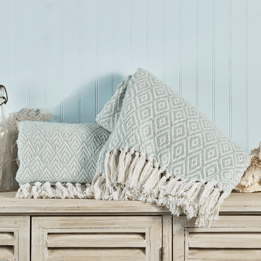 Mallorca Tassel Throw Blanket - 100% Cotton 50x60