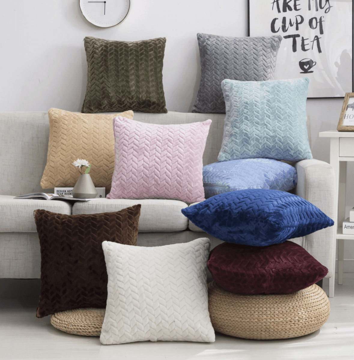 Plush Velour Pillow Case - 16.5x16.5